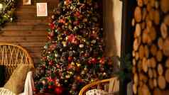 快乐假期美丽的生活房间装饰圣诞节