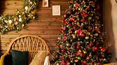快乐假期美丽的生活房间装饰圣诞节