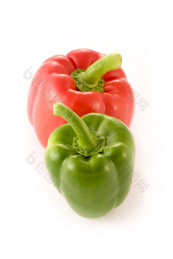 绿色红色的贝尔辣椒