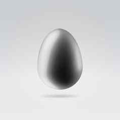 纯黑色的光滑的塑料蛋挂空间