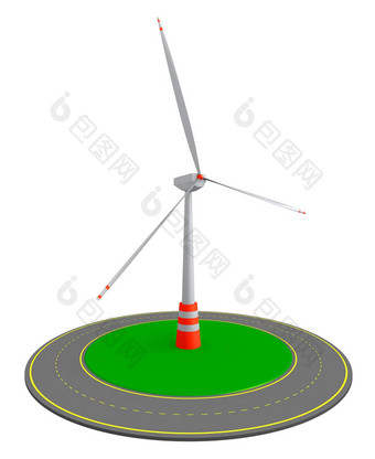 风涡轮环形交叉路口路线