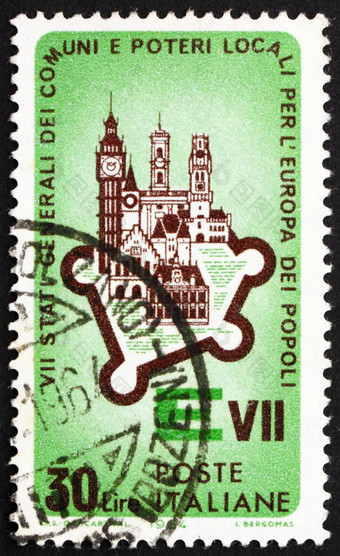 邮资邮票意大利围墙城市