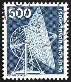 邮资邮票德国由广播望远镜