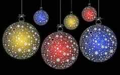 色彩斑斓的圣诞节球挂装饰