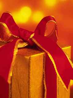 礼物盒子红色的弓