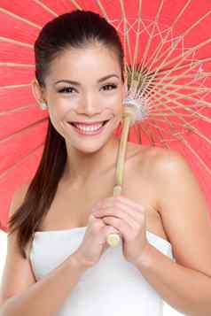 中国人女人传统的纸伞