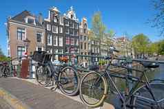 中世纪的房子运河阿姆斯特丹荷兰
