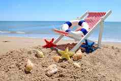 海滩椅子海洋贝壳
