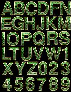 金字母绿色
