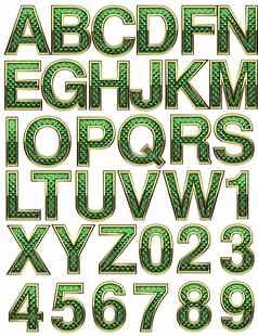 金字母绿色
