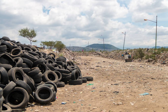cdmx墨西哥9月巨大的垃圾填埋场浪费处理积累垃圾垃圾填埋场存款