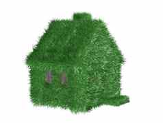 小绿色房子覆盖草图像