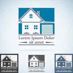 真正的房地产向量标志设计模板颜色集房子摘要概念图标物业建设体系结构象征