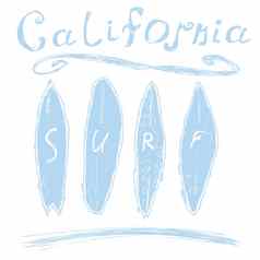 加州冲浪排版t恤印刷设计图形向量海报徽章应用标签