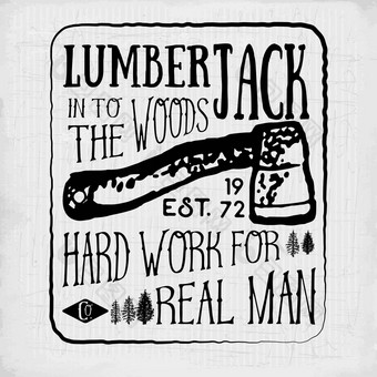 伐木工人古董标签轴树手画变形难看的东西古董标签复古的徽章t恤排版设计赶时髦的人t恤打印设计手画向量插图