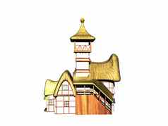 色彩斑斓的卡通矮房子炮塔