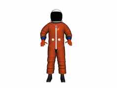 宇航员橙色彩色的宇航服