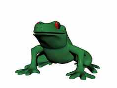 绿色树青蛙红色的眼睛