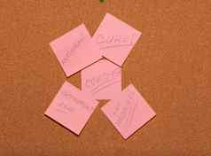 抗病毒治愈疫苗接种买药!手写的粉红色的贴纸覆盖科维德软木塞通知栏
