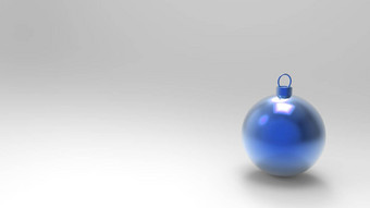 蓝色的圣诞节球白色背景色彩斑斓的圣诞节球圣诞节树圣诞节玻璃<strong>金属</strong>塑料球集团装饰物挂假期装饰<strong>模板</strong>渲染插图