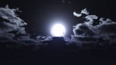 完整的月亮晚上云天空插图