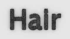 头发词灰色的白色背景渲染毛茸茸的信发型概念头发扩展色板设计理发师理发师绅士理发师商店标志头发的护理概念头发染料