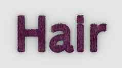 头发词粉红色的白色背景渲染毛茸茸的信发型概念头发扩展色板设计理发师理发师绅士理发师商店标志头发的护理概念头发染料