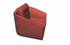 红色的棕色（的）重软垫扶手椅
