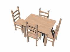 木表格椅子餐厅房间