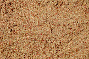 死红色的珊瑚混合白色沙子粉红色的背景宏纹理块红色的珊瑚波海岸关闭沙子片段红色的珊瑚