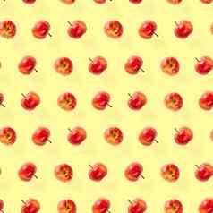无缝的模式成熟的苹果热带水果摘要背景苹果无缝的模式黄色的背景