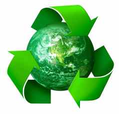 绿色箭头地球地球回收概念象征
