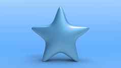 蓝色的明星颜色背景渲染插图金明星溢价评论
