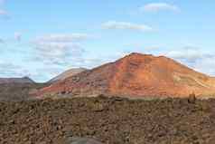 火山景观熔岩场前景mountai