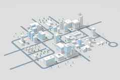市中心建筑模拟城市呈现