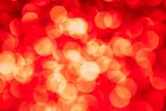 红色的灯摘要散景背景圣诞节情人节一天灯散景