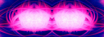 美丽的摘要交织在一起发光的纤维形成形状闪耀火焰花相互<strong>关联</strong>的心蓝色的栗色粉红色的紫色的颜色横幅大小插图