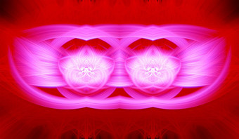 美丽的摘要交织在一起发光的纤维形成形状闪耀火焰花相互<strong>关联</strong>的心栗色白色红色的粉红色的颜色横幅大小插图