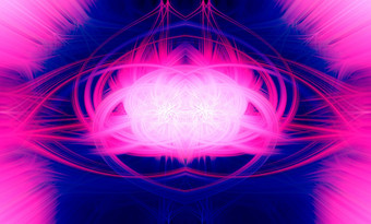 美丽的摘要交织在一起发光的纤维形成形状闪耀火焰花相互关联的心蓝色的栗色粉红色的紫色的颜色插图