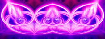 美丽的摘要交织在一起发光的纤维形成形状闪耀火焰花相互<strong>关联</strong>的心蓝色的栗色粉红色的紫色的颜色横幅大小插图