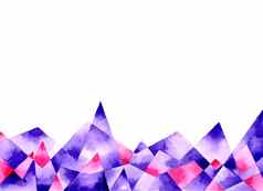 紫色的粉红色的多边形摘要框架白色背景模板风格设计水彩手绘画插图