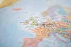 伦敦曼联王国色彩斑斓的模糊的欧洲地图