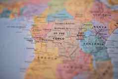 金沙萨民主共和国刚果色彩斑斓的地图非洲