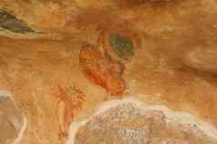 壁画斯里兰卡斯里兰卡壁画岩石绘画使女们世纪壁画