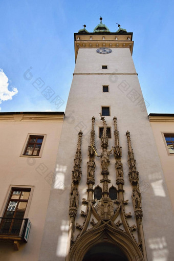 城市布尔诺捷克共和国欧洲门城市大厅照片美丽的体系结构旅游吸引力注意塔旅游信息中心