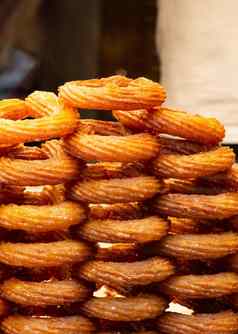 土耳其传统的街甜点哈尔卡甜点哈尔卡塔特利土耳其传统的环甜点