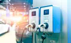 电车充电站负责电池插头车辆电引擎充电器站清洁能源充电点车绿色权力未来运输技术