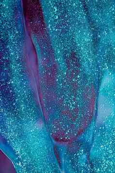 摘要海蓝宝石液体背景油漆飞溅漩涡模式水滴美过来这里化妆品纹理当代魔法艺术科学奢侈品平铺设计