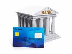 象征银行信贷卡银行特写镜头白色