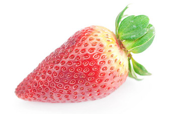 <strong>大</strong>红色的草莓孤立的白色